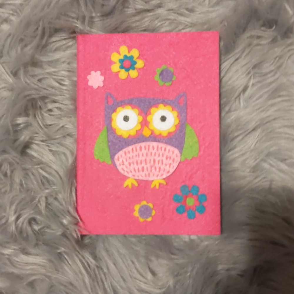 🌟2 for $10 Fabric Felt Bound Lined Owl Notebook